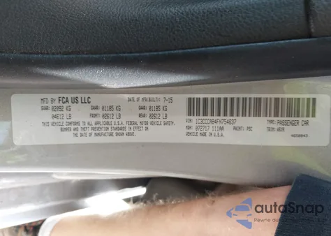 2015 Chrysler 200 Limited from USA, damaged, VIN 1C3CCCAB4FN754637